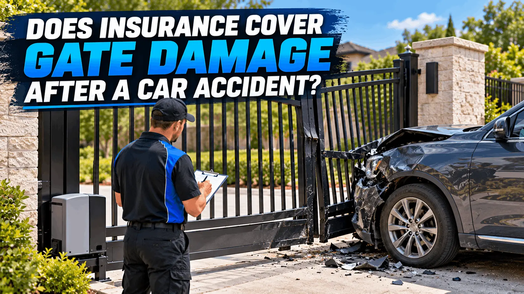 Does Insurance Cover Gate Damage After a Car Accident